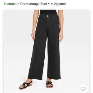 Universal Thread Wide Leg Pants Women 4 Black Good High Rise Stretch Denim